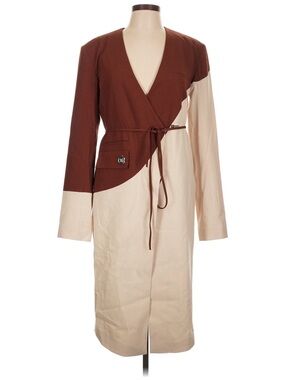 HANWEN NEW YORK Two Tone Architectural Wrap Style Avant-Garde Modern Coat